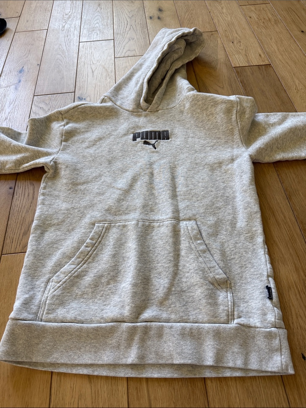 Puma Light Gray Pullover Hoodie with Logo